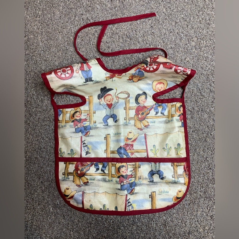 Mullins Square Toddler Art Smock Cowboy Print